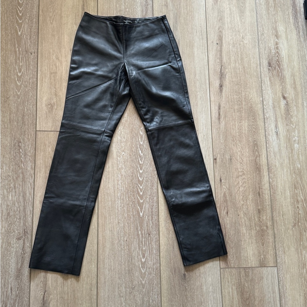 Black 100% Leather Pants